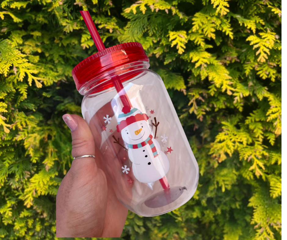 🎅 Personalised Children’s Christmas Cup with Straw – Festive Gift 🎅