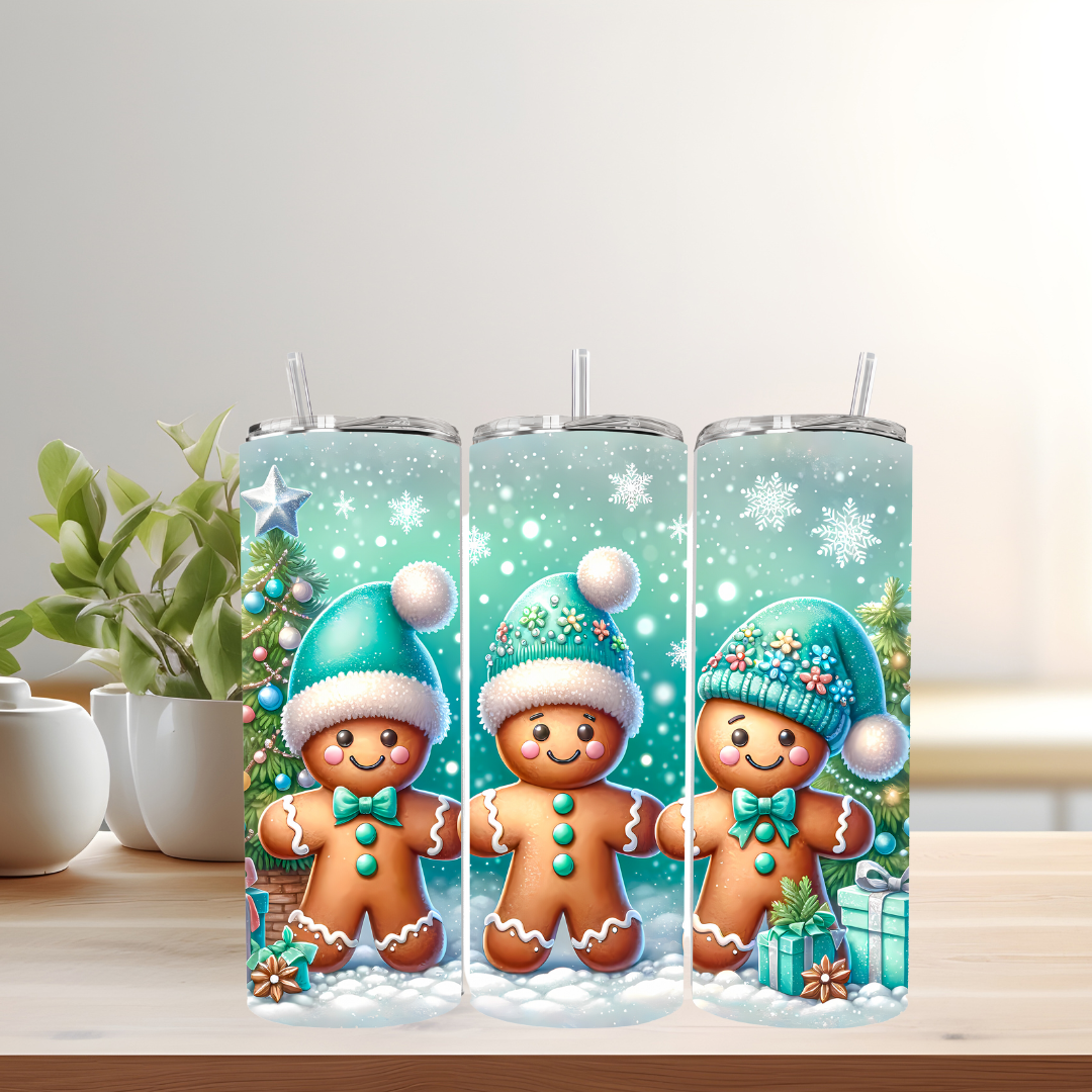 Blue Gingerbread Man 20oz Tumbler image 0